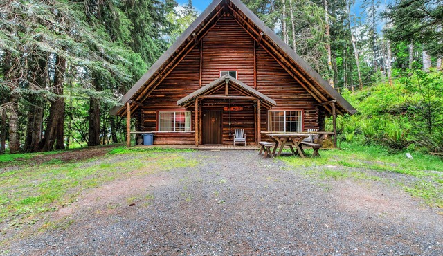Log Cabin Near Mount Rainier, Sleeps 8, Fireplace and Fire Pit