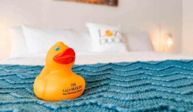 Relax in Lazy Duck Inn #27, a spacious king suite just 1 minute from Yellowstone.