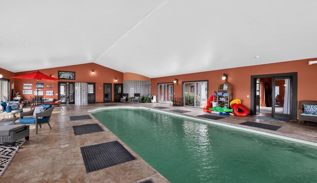Vineyard Estate | Indoor Pool & Gorge Views