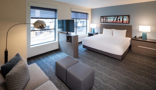Room, 1 King Bed with Sofa bed, Roll-in Shower (with Den)