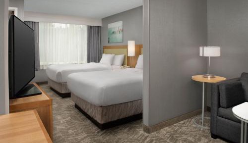 Queen Suite with Two Queen Beds, Roll-In Shower and Sofa Bed - Mobility Access/Hearing Accessible
